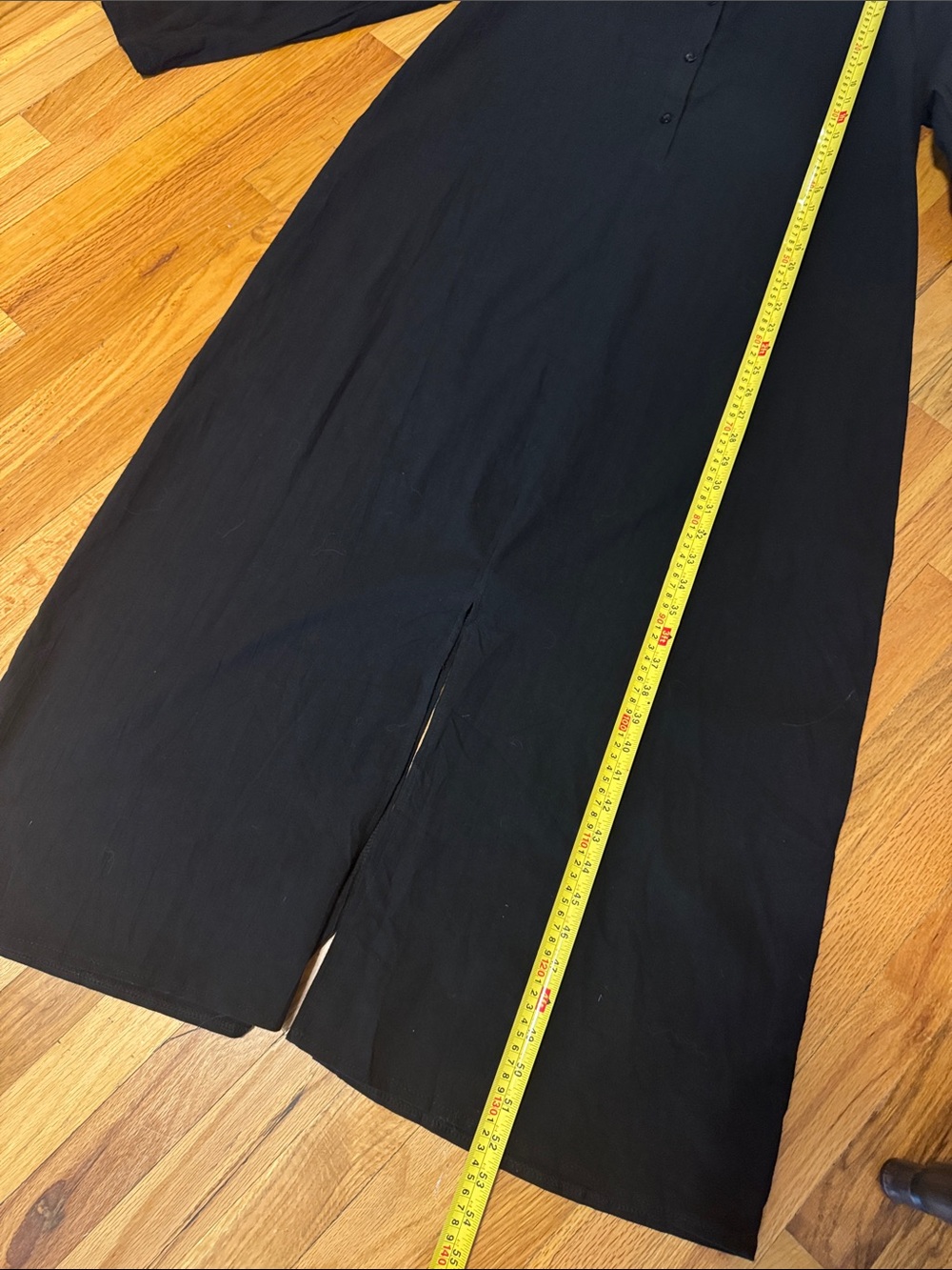 Valera Classic Linen Black Long Shirt Dress - Women's size large NWOT - Picture 8 of 13